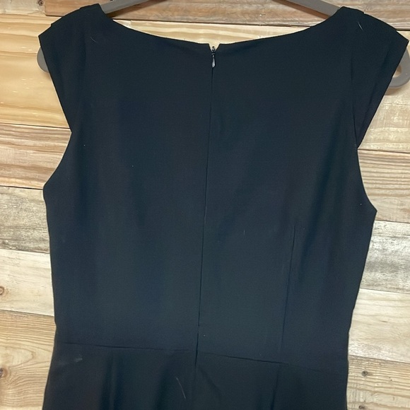 Tahari ASL size 6 cap sleeve black form fitted pencil dress - Picture 7 of 8